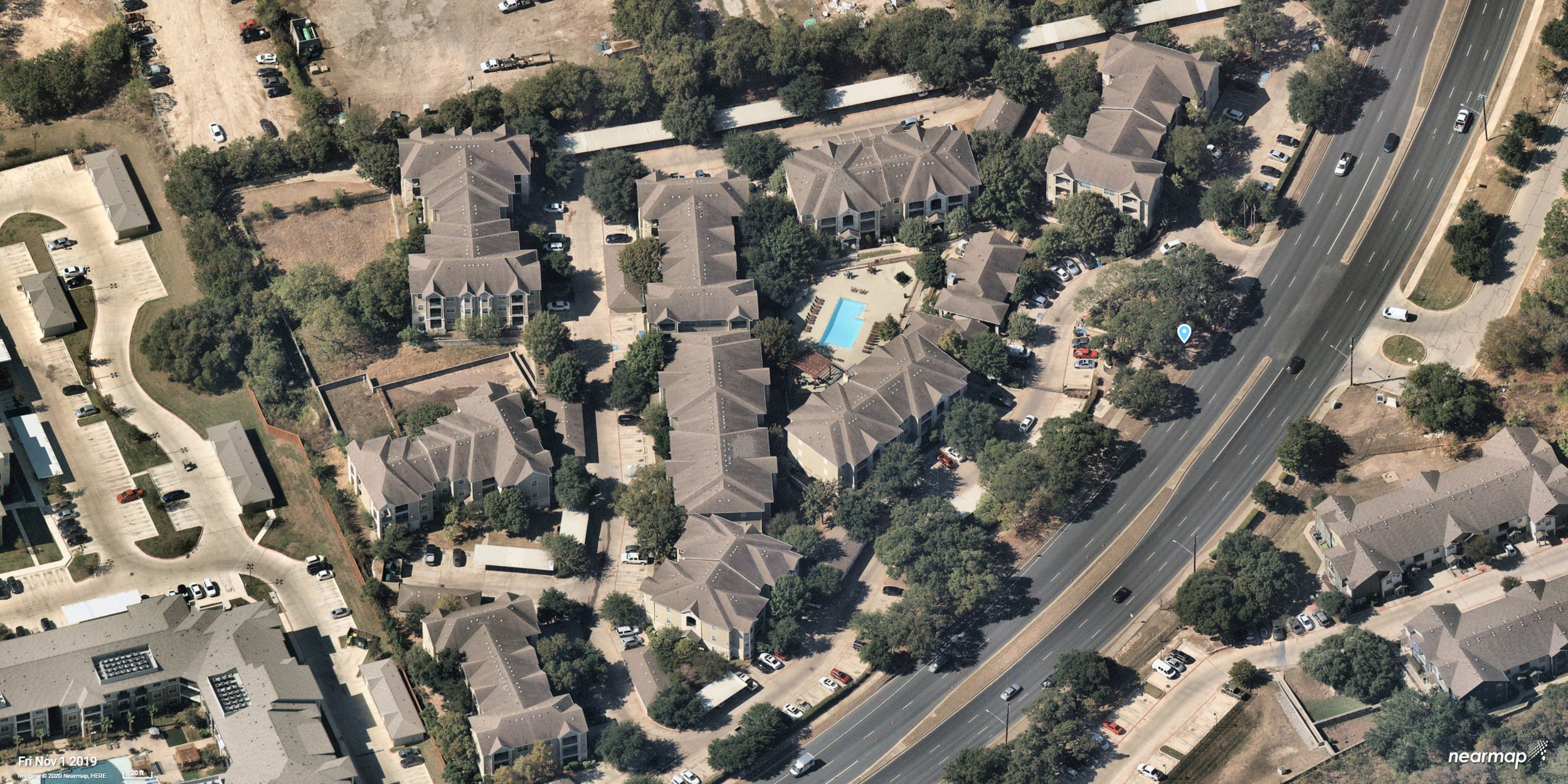 Apartment complex aerial