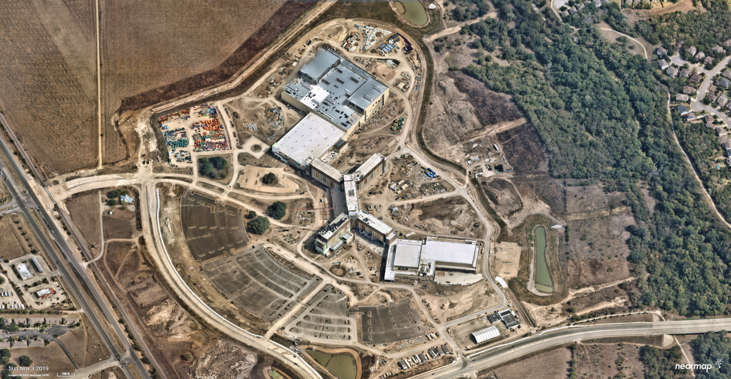 Large commercial development aerial
