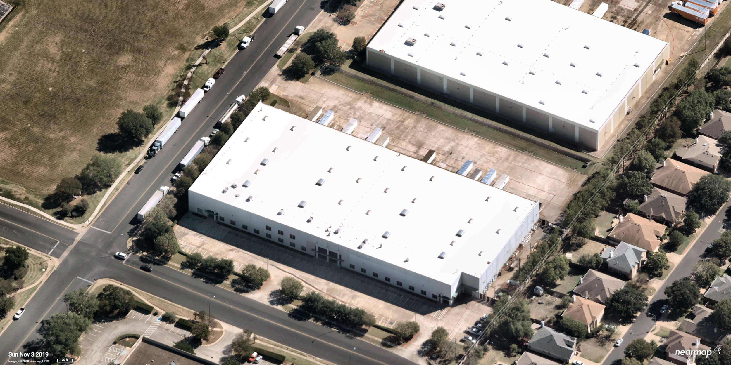 Industrial warehouse aerial